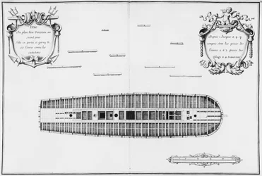 Piano del secondo ponte di una nave, illustrazione da 